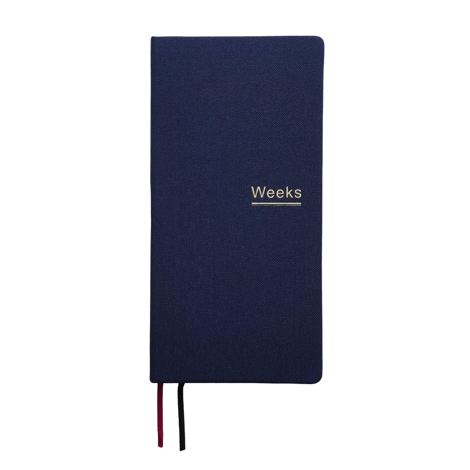 Undated Weekly Planner Notebook Pocket Organizer Appointment Book Journal Notebook A6 Week Plan Notepad (Dark Blue)