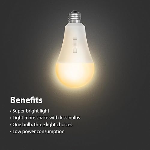 Miniatura 5 de Feit Electric Bombilla Intellibulb LED de tres colores seleccionable - A19 con una bombilla de base media E26 - Equivalente a 300 W - Vida útil de