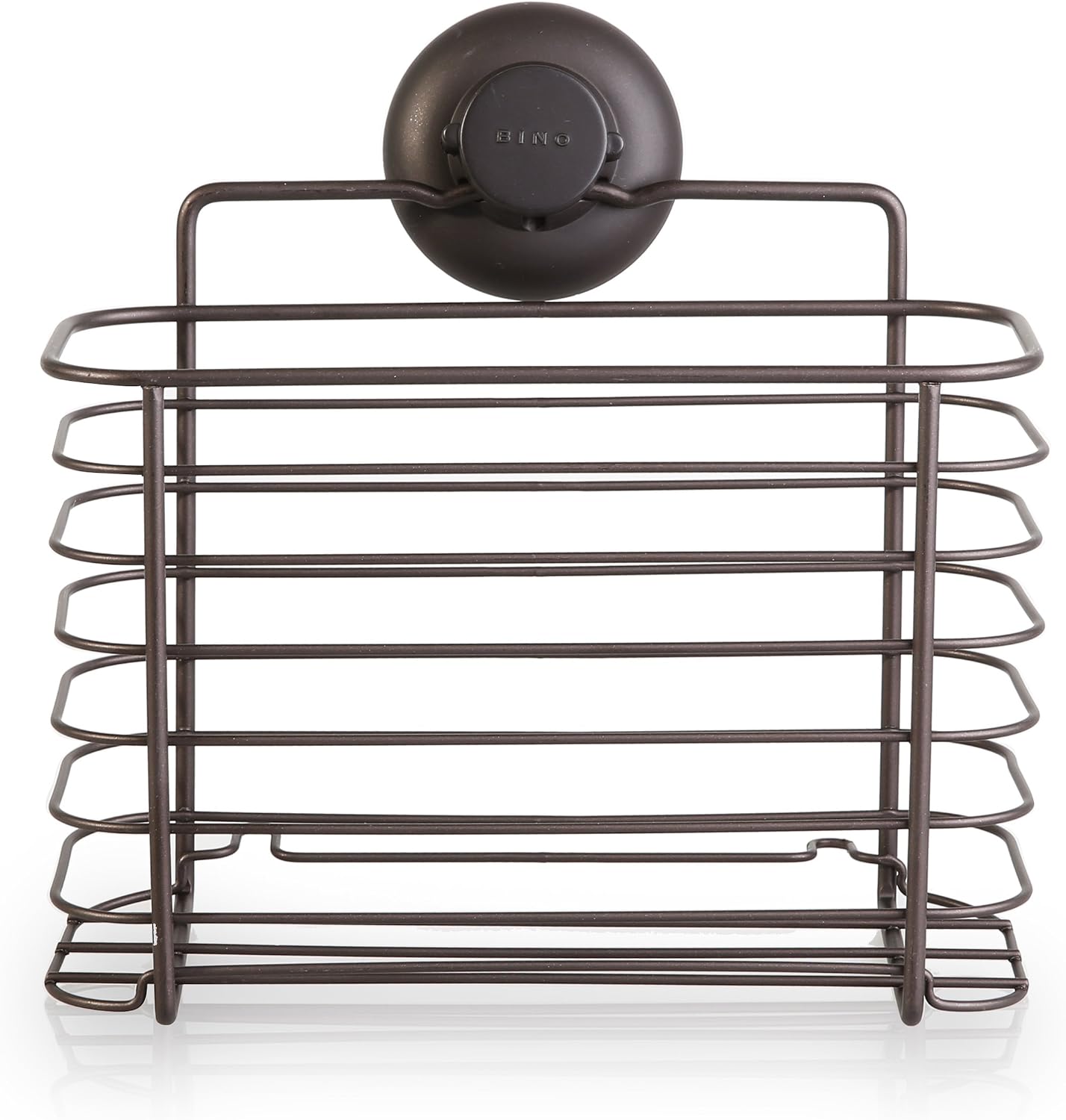 BINO SMARTSUCTION Rust-Resistant Bronze Shower Caddy, Deep Basket