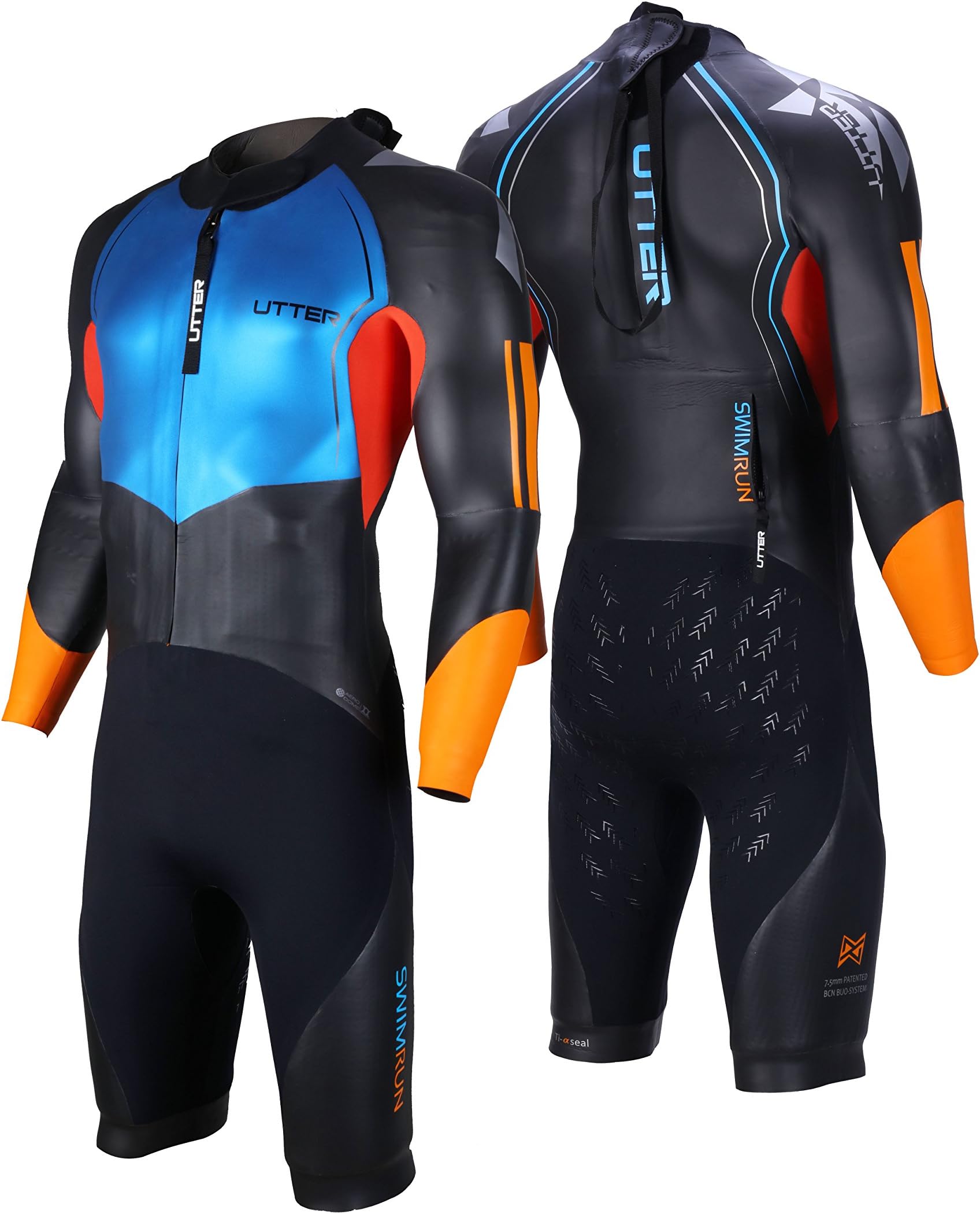 UTTER Men's Swimrun Triathlon Shorty Wetsuit Neoprene Swimming Smoothskin Wetsuit Surfing Sport
