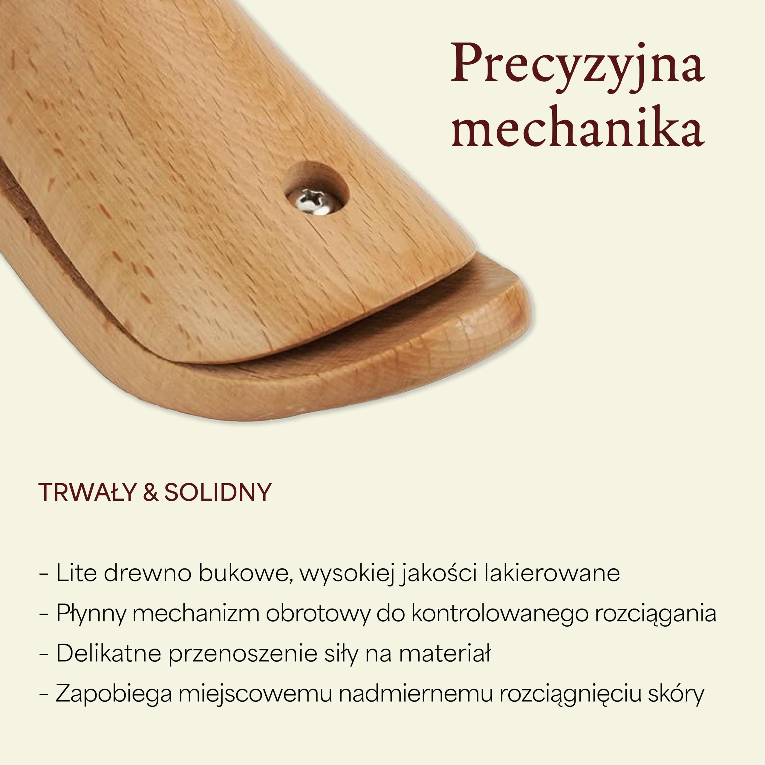 Langer & Messmer Rozciągacz do butów i podbicia butów dla mężczyzn zapobiegający uciskaniu butów – wykonany z litego drewna bukowego w sprayu do rozciągania skóry 50 ml