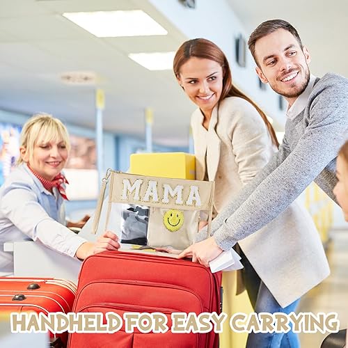 Miniatura 3 de Hillban 2 bolsas de maquillaje de Navidad para mamá, bolsa de maquillaje para hospital, bolsa de chenilla, parche de preparación, bolsas de viaje