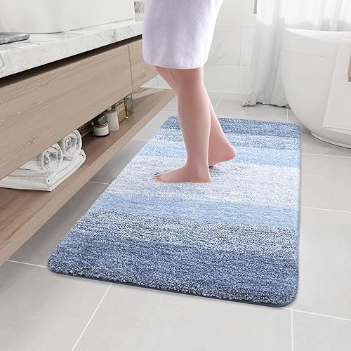 Miniatura 161 de Arotive - Tapetes de baño de microfibra, peludos, suaves, absorbentes, antideslizantes, gruesos, afelpados, se pueden lavar a máquina y secar