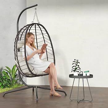 Amazon.com: LEX CRAFT Hanging Egg Chair with Stand, Swinging Egg