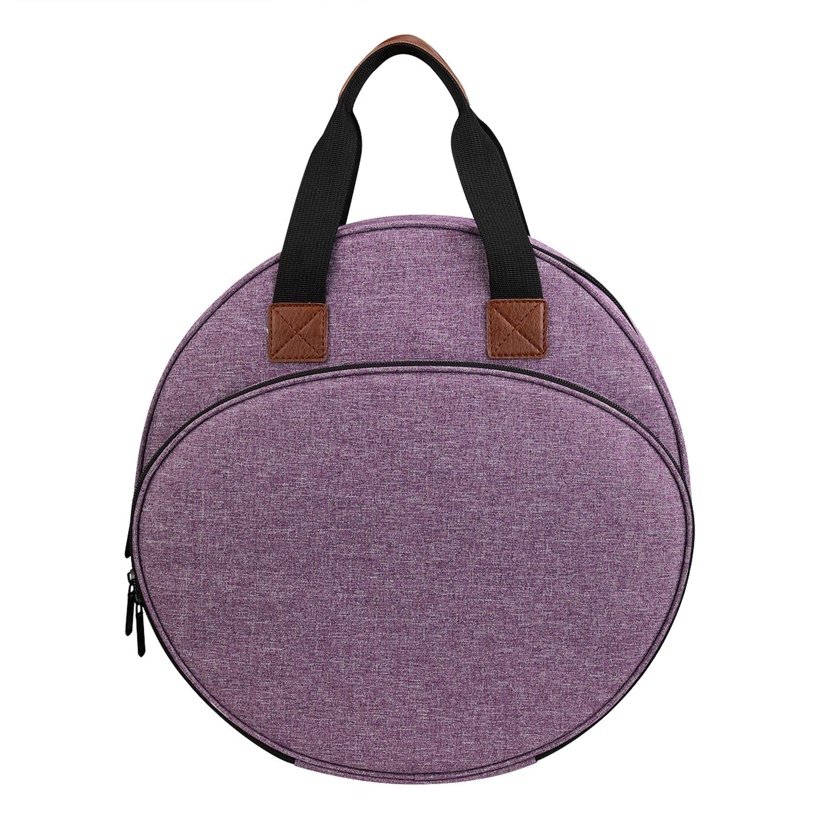 Estuche Organizador para Bordado, Bolsa Circular para Proyectos de Bordado, Insertos Acolchados Protectores de Nailon, Ideal para Salidas, Púrpura, Individual