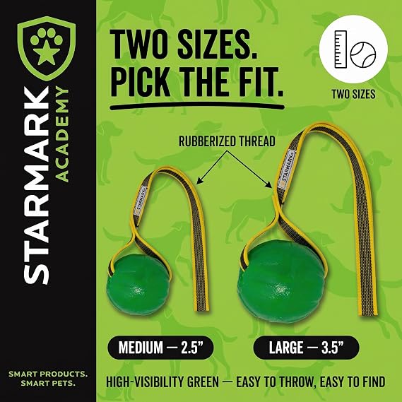 Starmark GripCord Chew Ball on Loop Md/Lg Dogs 3.25-in