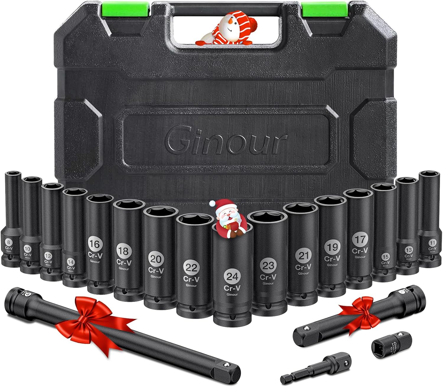 22 Mm Deep Impact Socket 19-Piece 1/2-Inch Drive Deep Impact Socket Set - Metric 10mm To 24mm, CR-V, 6 Point 1 2 In Drive Socket Set - Foto 10