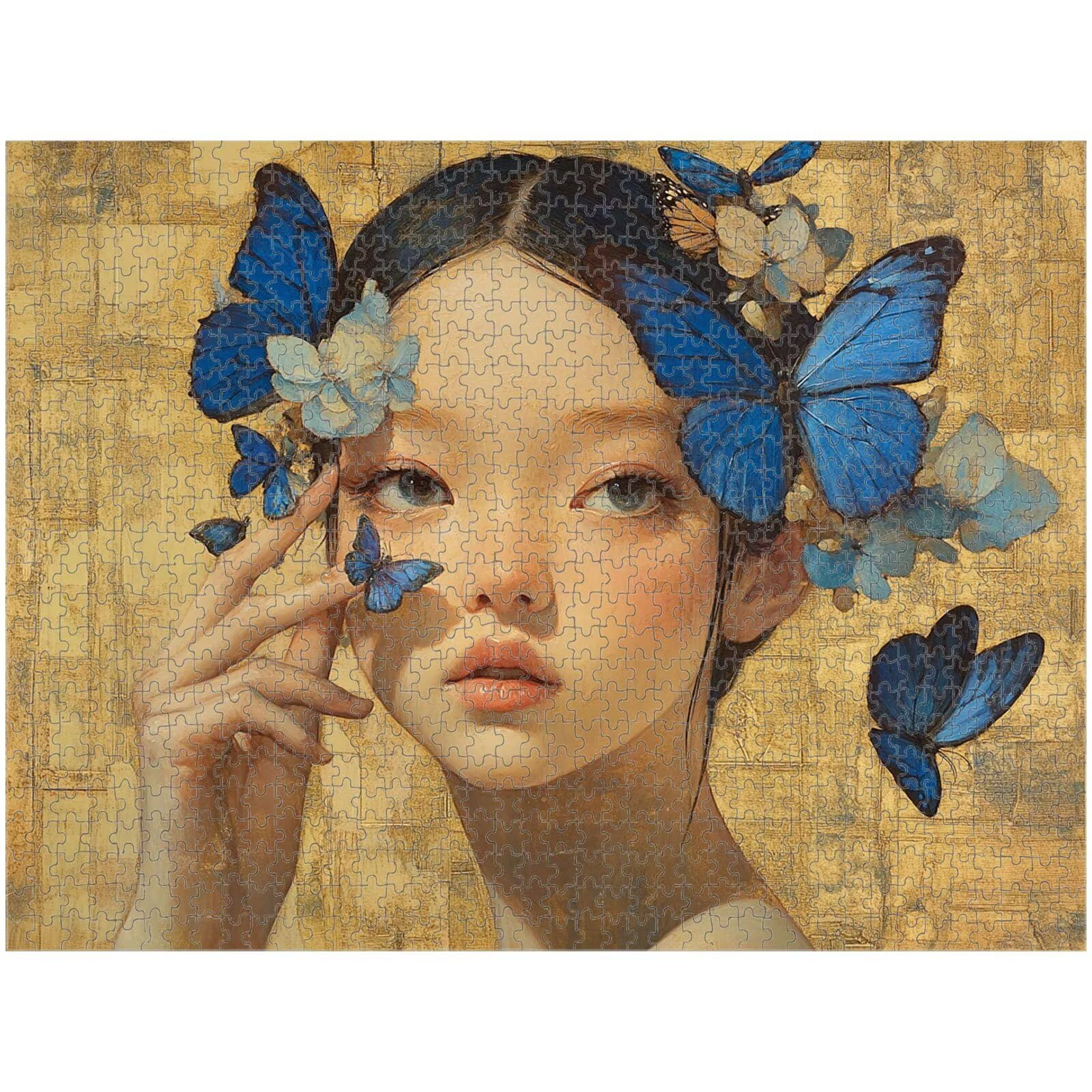 2000 Pezzi Puzzle Adulti - Farfalla & Donna - Decorazione Murale 1T#533 | Puzzle in Legno, Tagliati con Precisione, Inchiostro dai Colori Vivaci, Hobby Statico, Decorazione per Casa, Regalo, 75x105cm