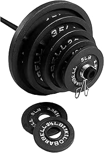 CAP Barbell 300 LB Cast Iron Olympic Weight Set with 7’ Olympic Bar