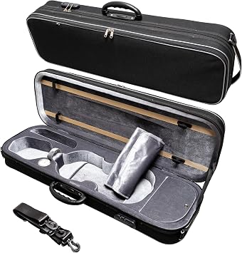 MI&VI Antico Series Hard Light Classic Violin Case Light Oblong Case with Combination Lock for 4/4 Full Sized Violins, NF-5850