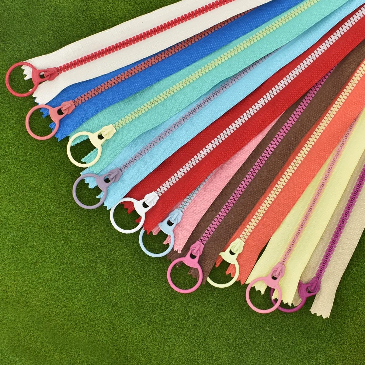 #3 20 Pcs Resin Zippers for Sewing Bulk with Ring Pulls Non Separating Jacket Closed End Plastic Zippers for Coat Jackets Bags DIY Tailor Sewing Craft Accessories 10 Color (20CM-8INCH)