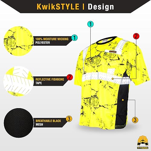 Miniatura 2 de KwikSafety - Charlotte, NC - Renaissance Man Short Sleeve Safety Shirt Reflective Fishbone Tape Class 2 ANSI OSHA