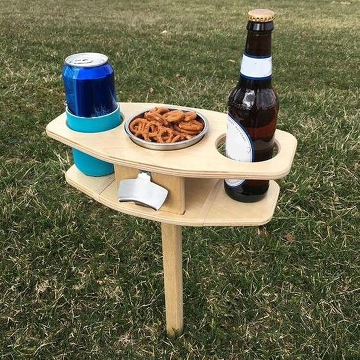 Outdoor Portable Wine Table with Foldable Round Desktop, Outdoor Wine Table with