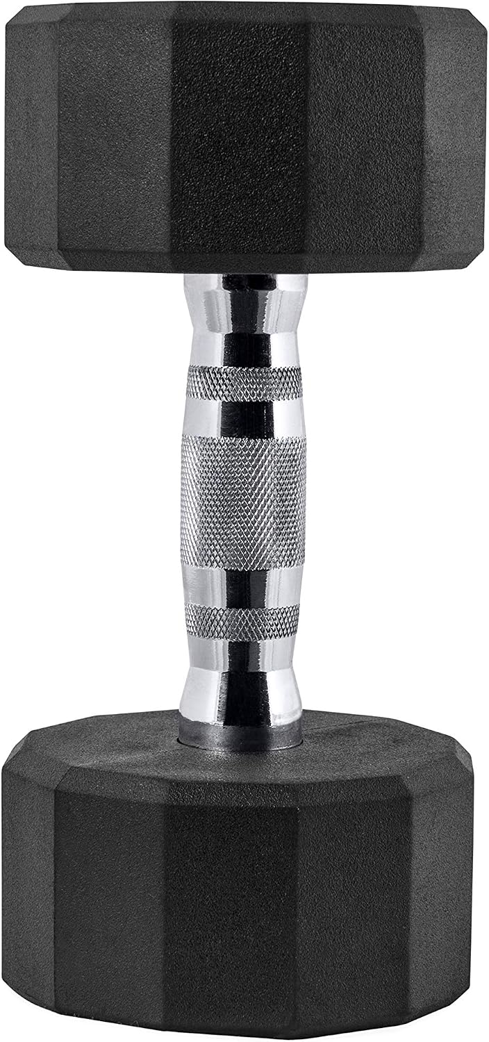 CAP Barbell 12 Sided Rubber Coated Solid Steel Cast-Iron Pair Dumbbells for Muscle Toning, Full Body Workout, Home Gym Dumbbells, Sold in Pairs