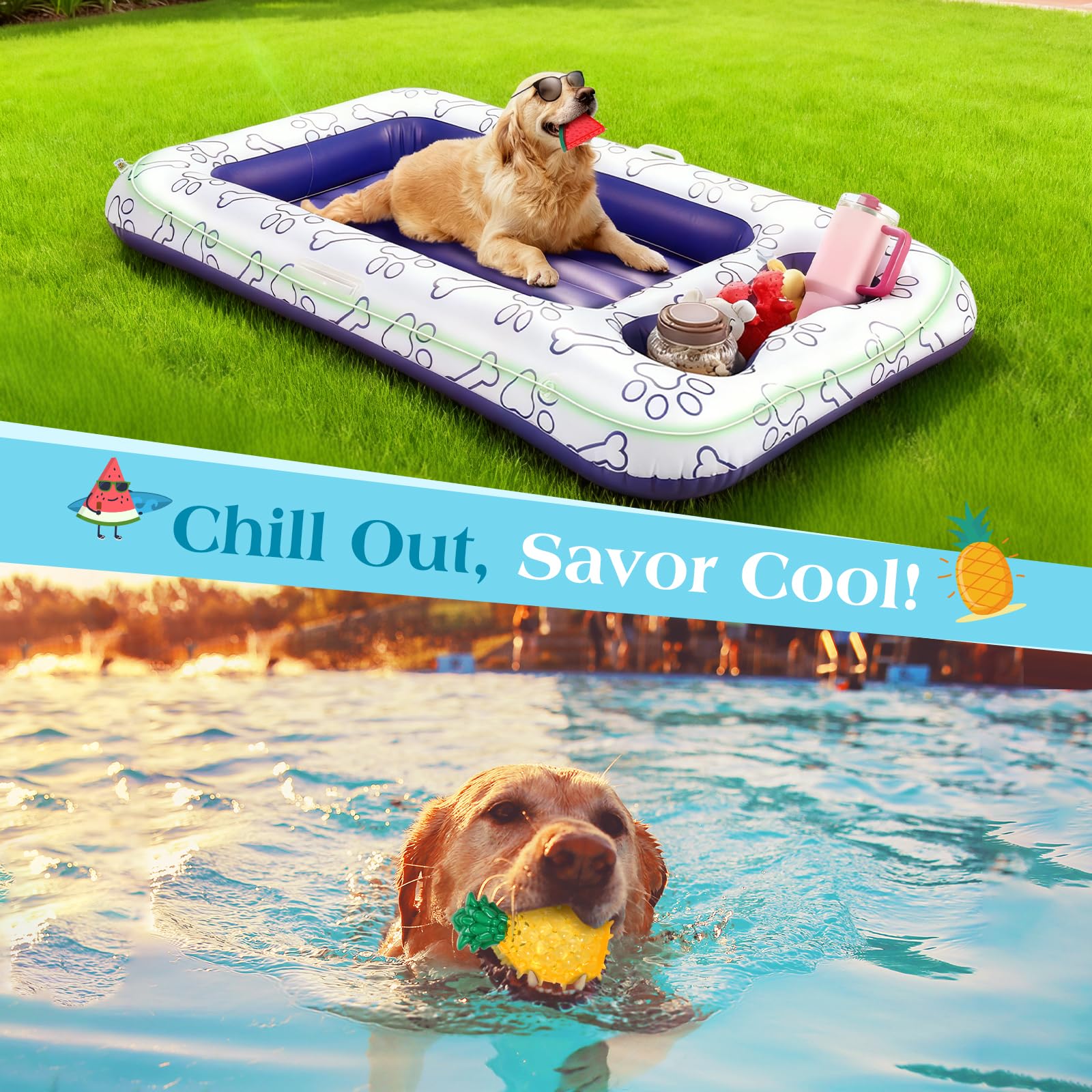 Pawaboo Giochi per Masticare, Giocattolo Interattivo, Giocattolo per Animali, Giocattoli con Squeak per Cani, a Forma di Anguria e Ananas, Resistenti Giochi per Cani