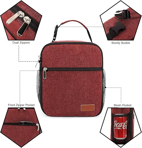 Miniatura 68 de Lonchera para hombres, mujeres y adultos, pequeña bolsa de almuerzo para oficina, trabajo, picnic, lonchera portátil reutilizable, color negro Negro