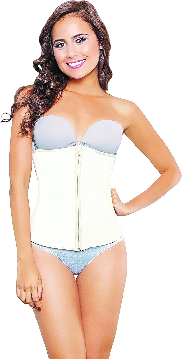Faja Colombiana CINTURILLA Reductora Compression Cincher Powernet Shapewear (X Large, Beige)