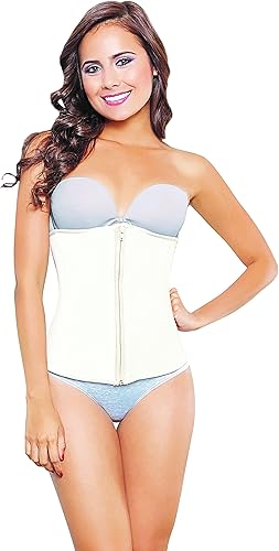 Faja Colombiana CINTURILLA Reductora Cincher de compresión Powernet Shapewear (XL, beige), Beige