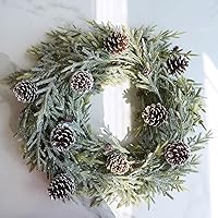 Vista 5 de Winlyn 20 piezas de púas de piña natural esmeriladas, adornos de piñas de pino con punta blanca con tallos de alambre de 6.9 pulgadas de alto