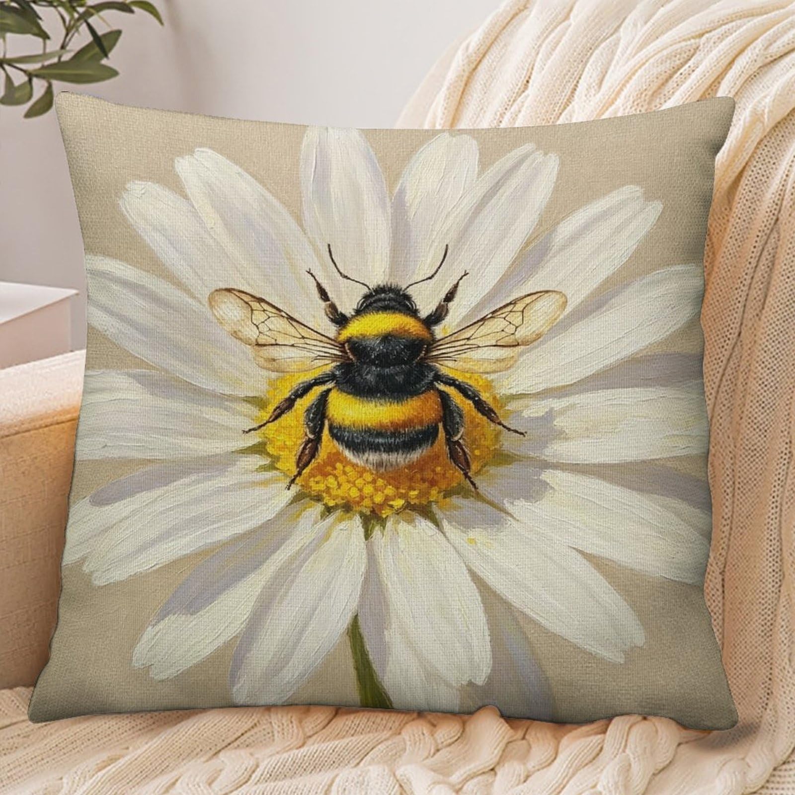 Fekiloot Style Cute Bumblebee Pillowcase Pillow Sham Pillow Case