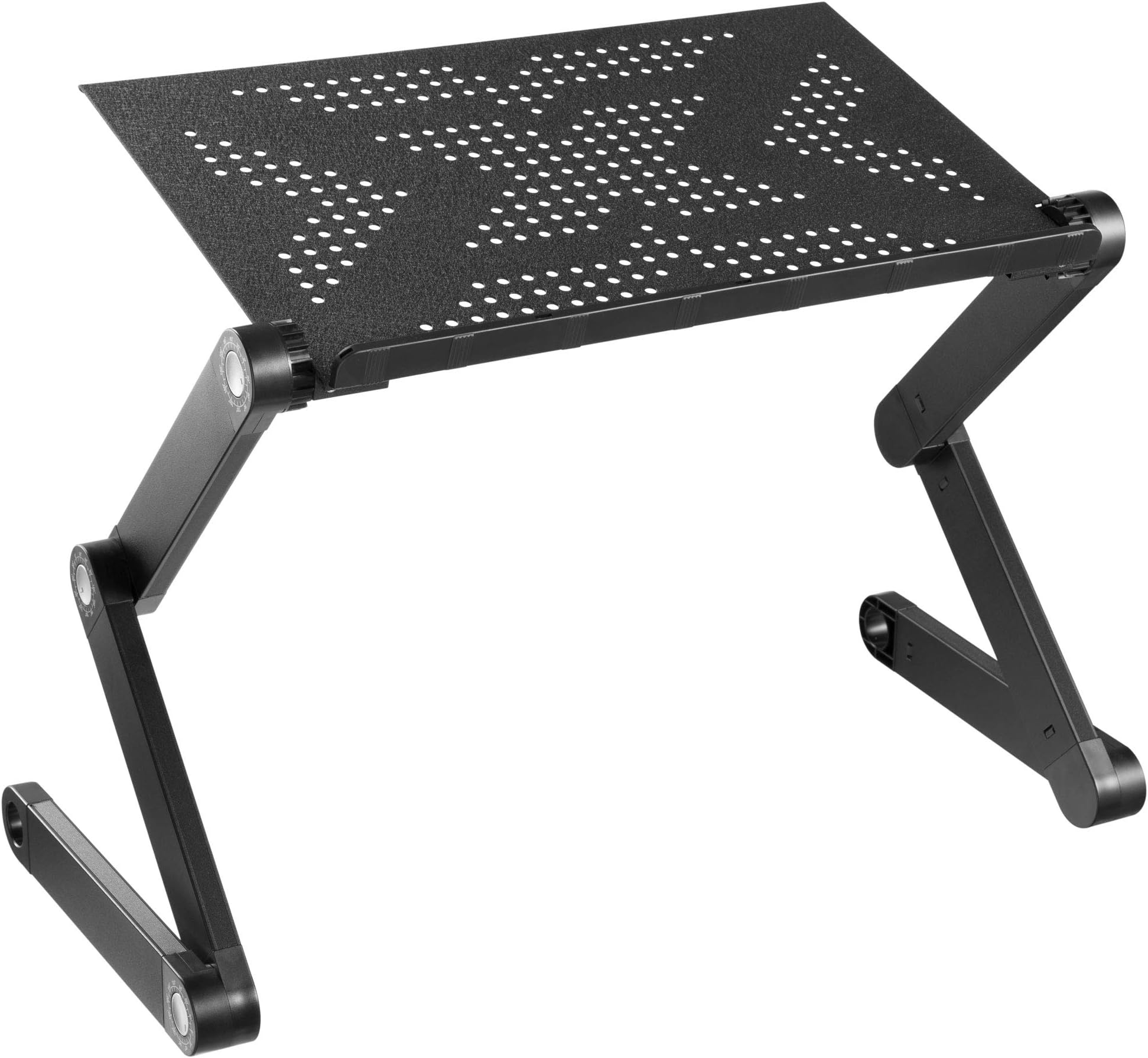 Adjustable Laptop Stand & Lap Desk, Freestanding Sit-Stand Laptop Tray for Bed, Couch, Desk & Floor, 22 lb Capacity, 1.6–18.9” Height, Ventilated Aluminum, Ships Fully Assembled