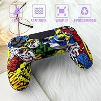 Vista 2 de Skin para controlador PS4, funda de silicona antideslizante con 2 tapas de agarre para el pulgar para PS4SlimPro Dualshock 4 Controller Wireless