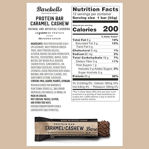 Miniatura 3 de Barebells - Paquete combinado de barra de proteínas sabor cookies & cream y caramelo de anacarado (caramel cashew), de 1.94 onzas (Paquete de 24)
