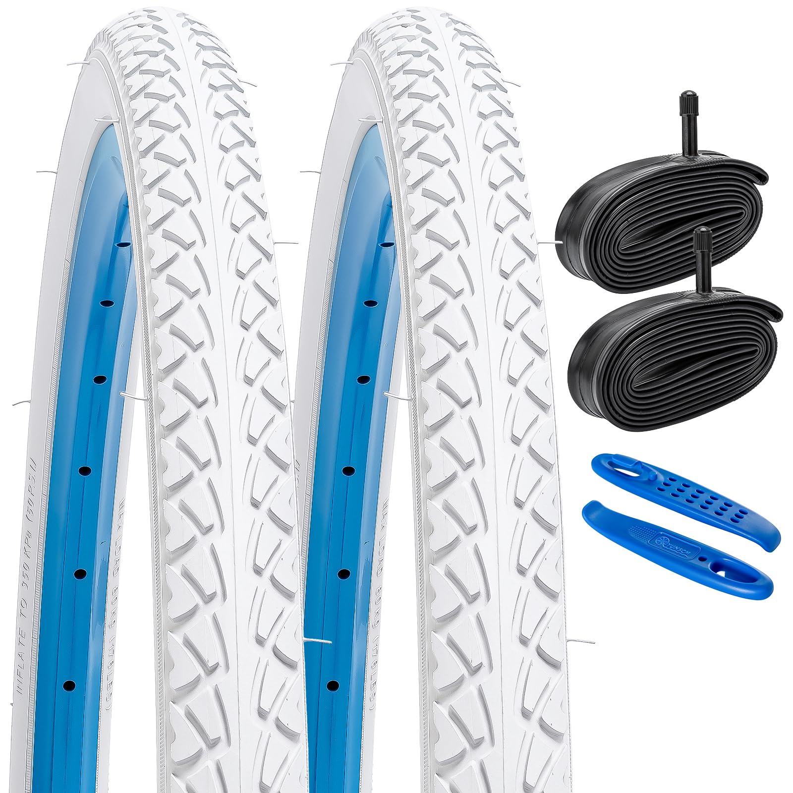 YUNSCM 2 Neumáticos De Bicicleta De 26 Pulgadas De 26 X 2.125/54-559 60TPI Y Tubos De Bicicleta De 26 Pulgadas, Válvula Presta Compatible Con Bicicletas De Montaña/todoterreno De 26 X 1.95