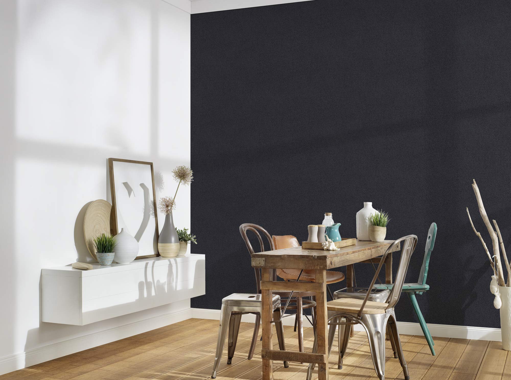 A.S. Création Pure Elegance Vliestapete mit Textilstruktur 0,53 x 10,05 m – Braun – Uni Tapete mit Struktur - Made in Germany - einfarbige braune