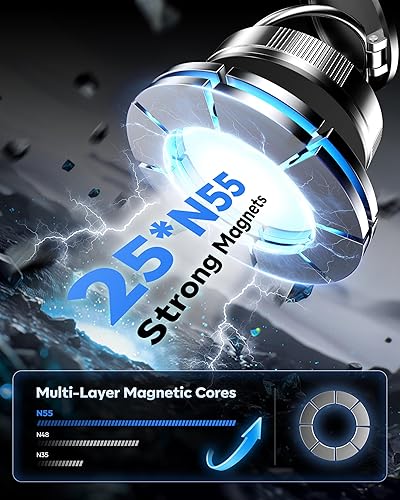 Miniatura 3 de Soporte magnético de teléfono al vacío para automóvil, soporte magnético fuerte de 2800 gf, ventosa ajustable y reforzada de 360 para