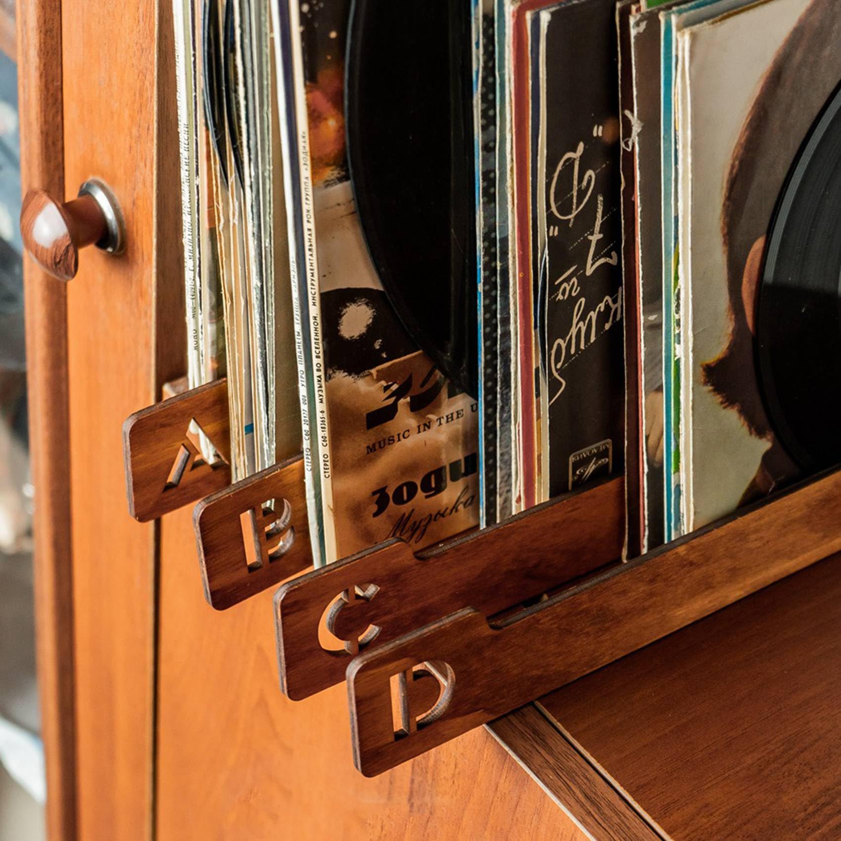 78 Divisori per Dischi nel Legno, Divisori per Dischi nel Vinile nel Ordine Alfabetico, Guide per L'Organizzazione Dei Portadischi