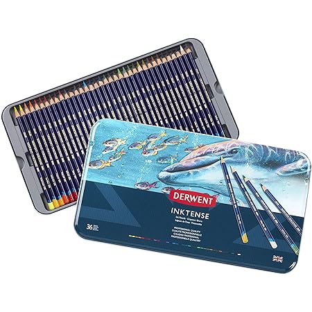 Derwent Colored Pencils, Inktense Ink Pencils, Drawing, Art, Metal Tin, 36 Count (2301842)