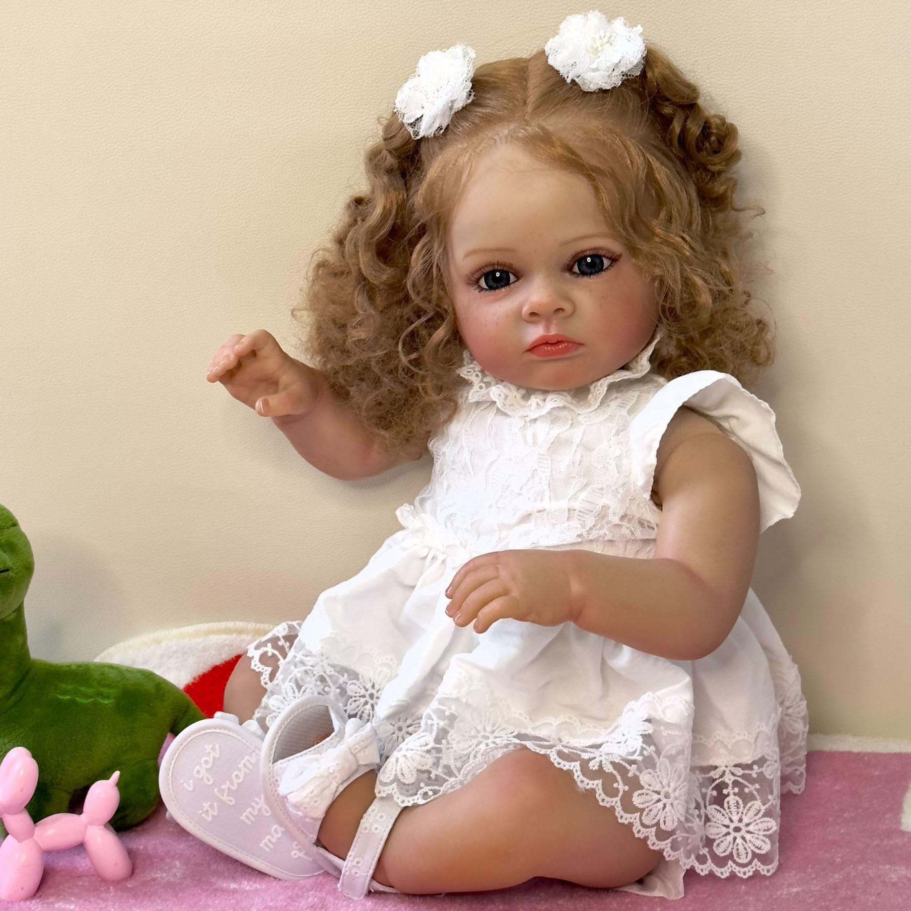 アンティークドール　35cm 可愛い赤ちゃん　ベビー　素敵なドレスとボンネット Amazon.co.jp: リアル 金髪 幼児人形 60cm 布製ボディ リボーンベビー