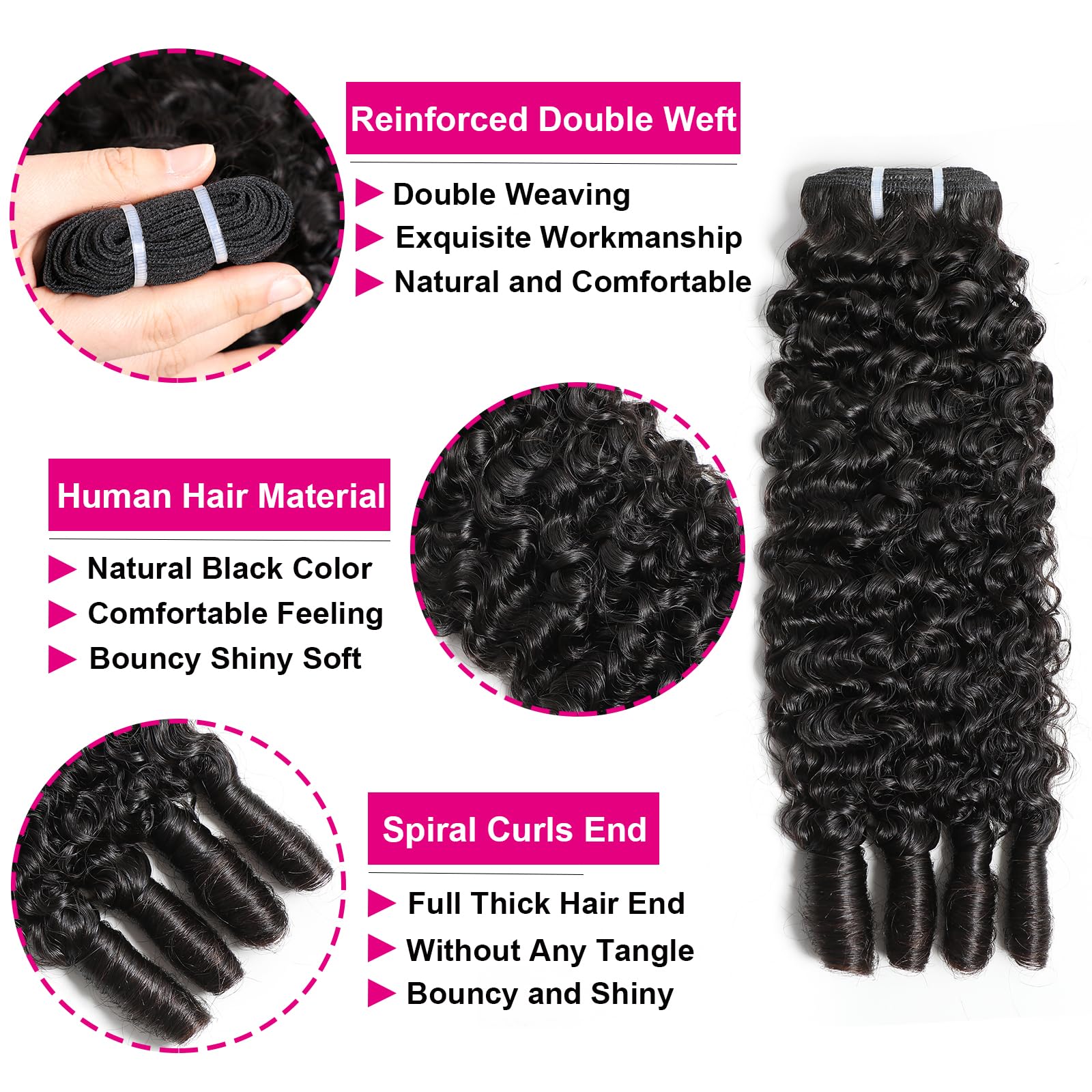 14-18 Inch Burmese Curly Human Hair Extensions 3 Bundles Double Weft Amazon.com : Burmese Curly Bundles Human Hair 18 20 22  main image 2