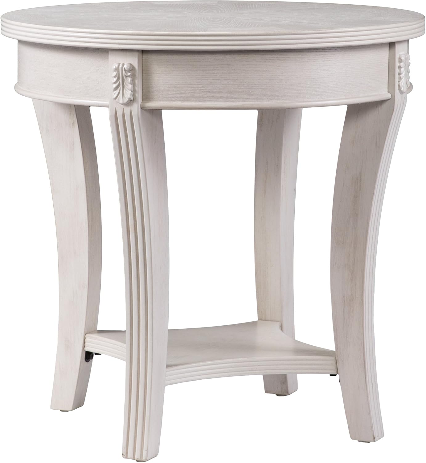 Buy Furniture HotSpot Round Side Table Whitewashed 24 W x 24 D x