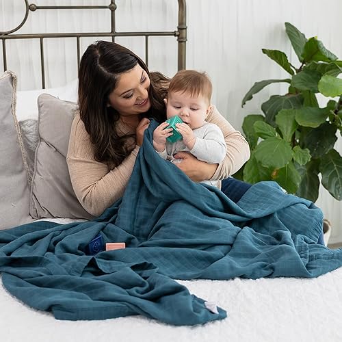 Miniatura 3 de Natemia Manta de muselina XL para bebé, ultra suave, transpirable, para niñas, niños, padres, artículos esenciales para recién nacidos, funda