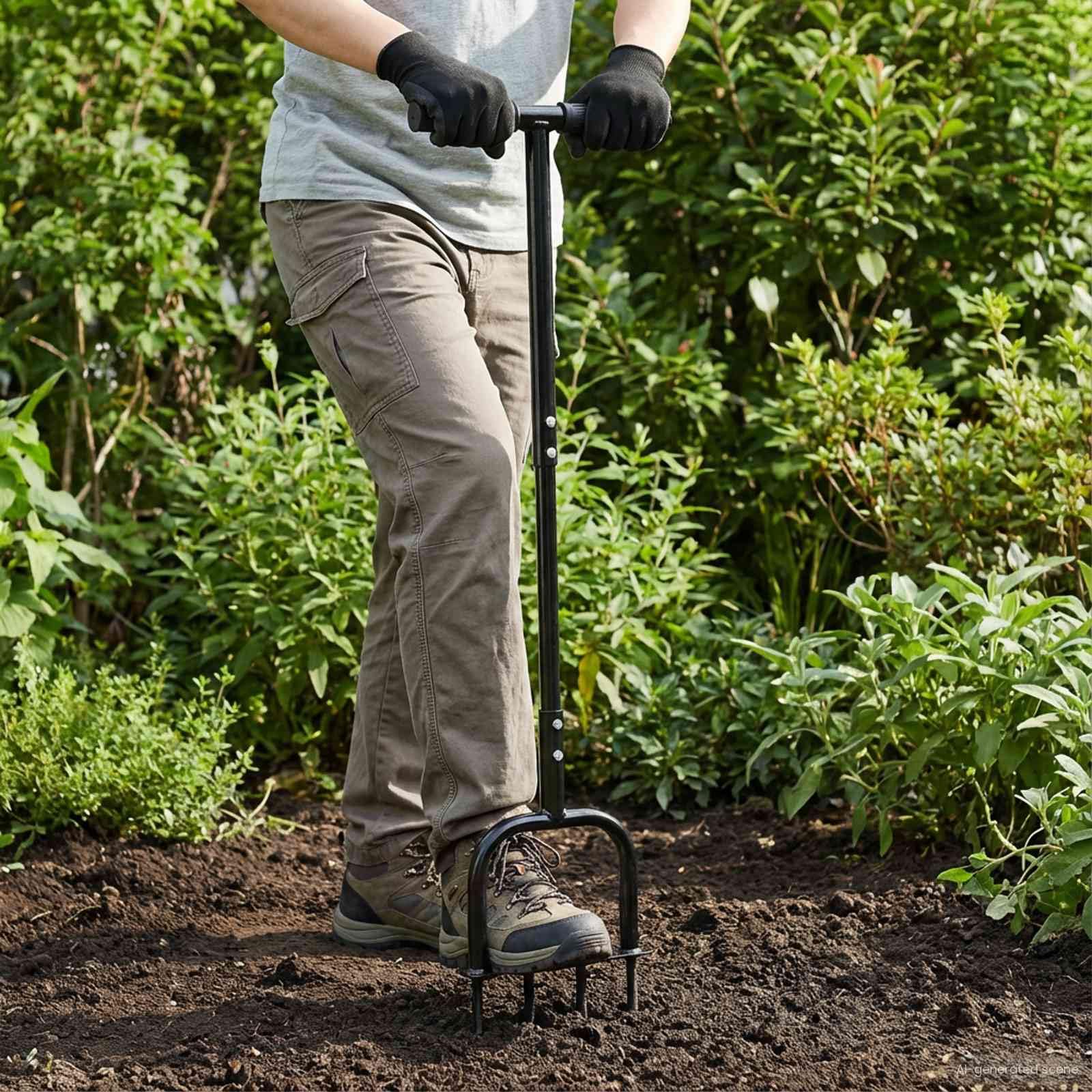 Outil àérateur de pelouse Noir 95 x 27 cm en Plastique pour Jardin extérieur, avec Montage Facile, Design Moderne, Durable, idéal pour aérer Le Sol, améliorer l'oxygénation