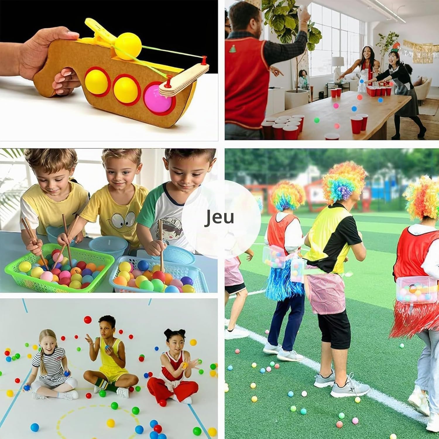 60 PCS Balles de Tennis de Table,40 mm Balles de Tennis de Table Colorées,Balles de ping-Pong Amusantes,Balles de Ping-Pong Colorées Durables,Balle de Ping Pong pour Adultes et Enfants