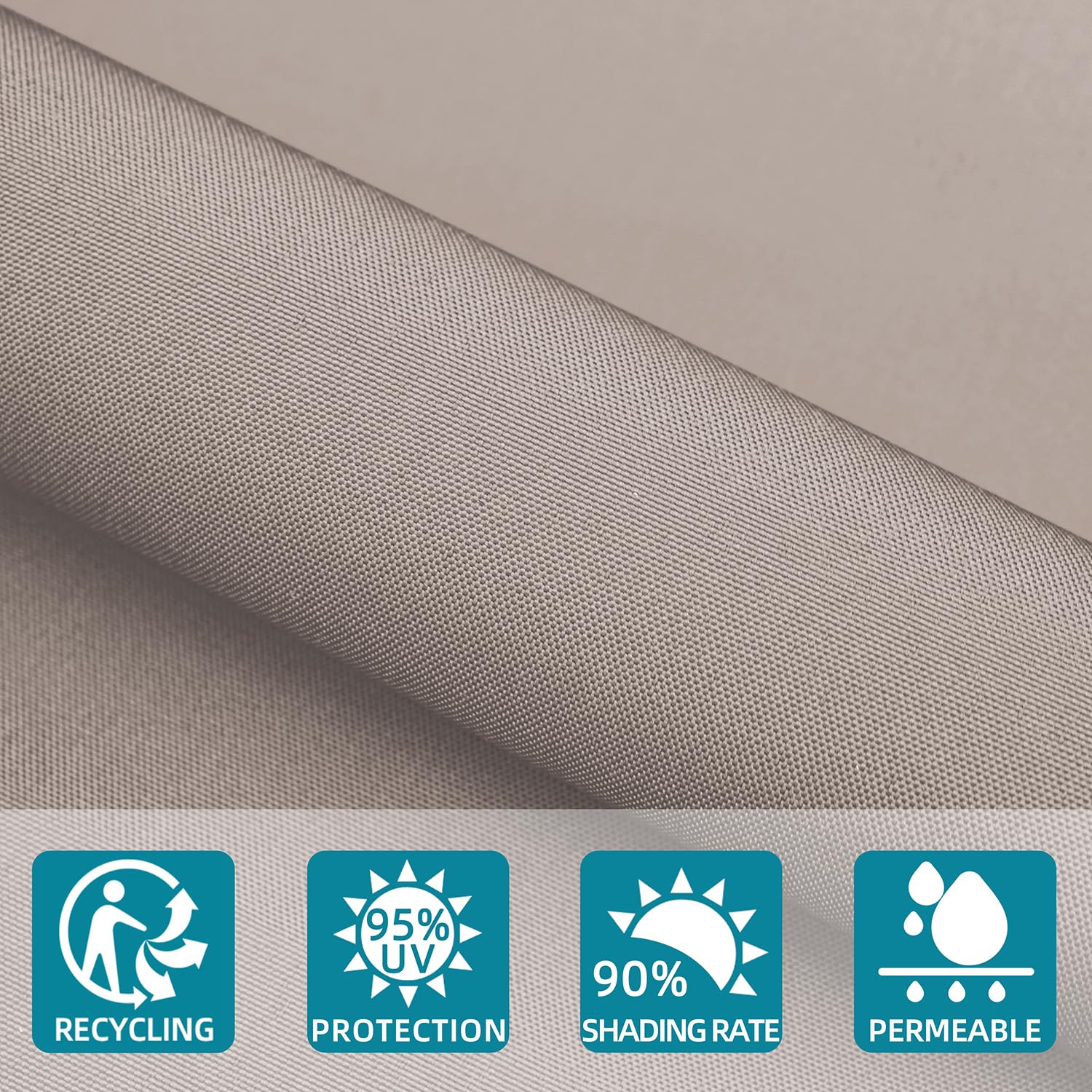 Sunnylaxx Frangivisto Balcone per Protezione 100x600 cm,Schermo Privacy,Recinzione Copertura per Privacy Balcone PES,per Balcone Giardino terrazza,con Occhielli e Fascetta, Taupe