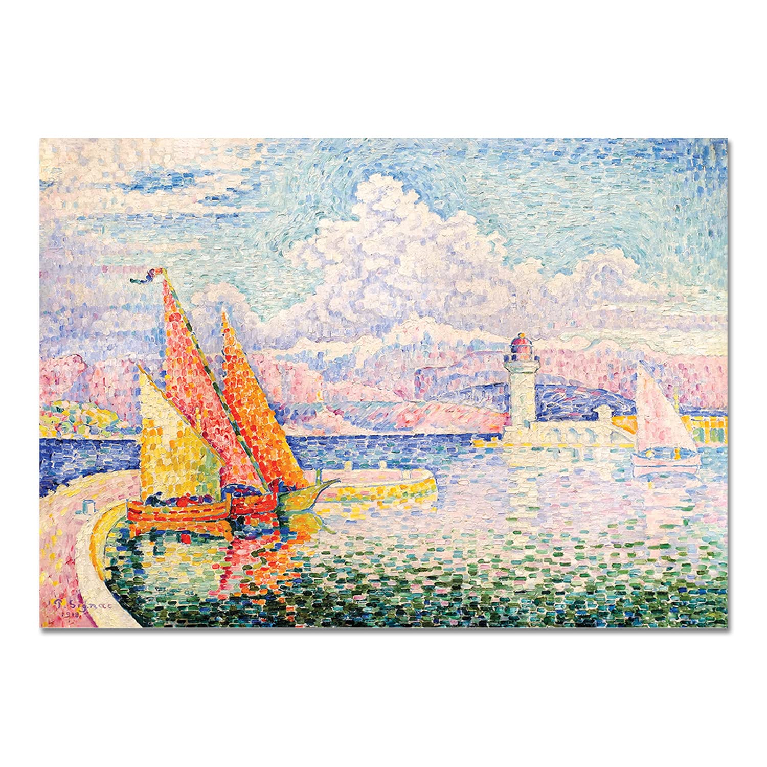 Giallobus - Pinturas - Paul Signac - El musior - Vidrio acrílico plexi - 140x100 - Listo para Colgar - Cuadros Modernos para el hogar