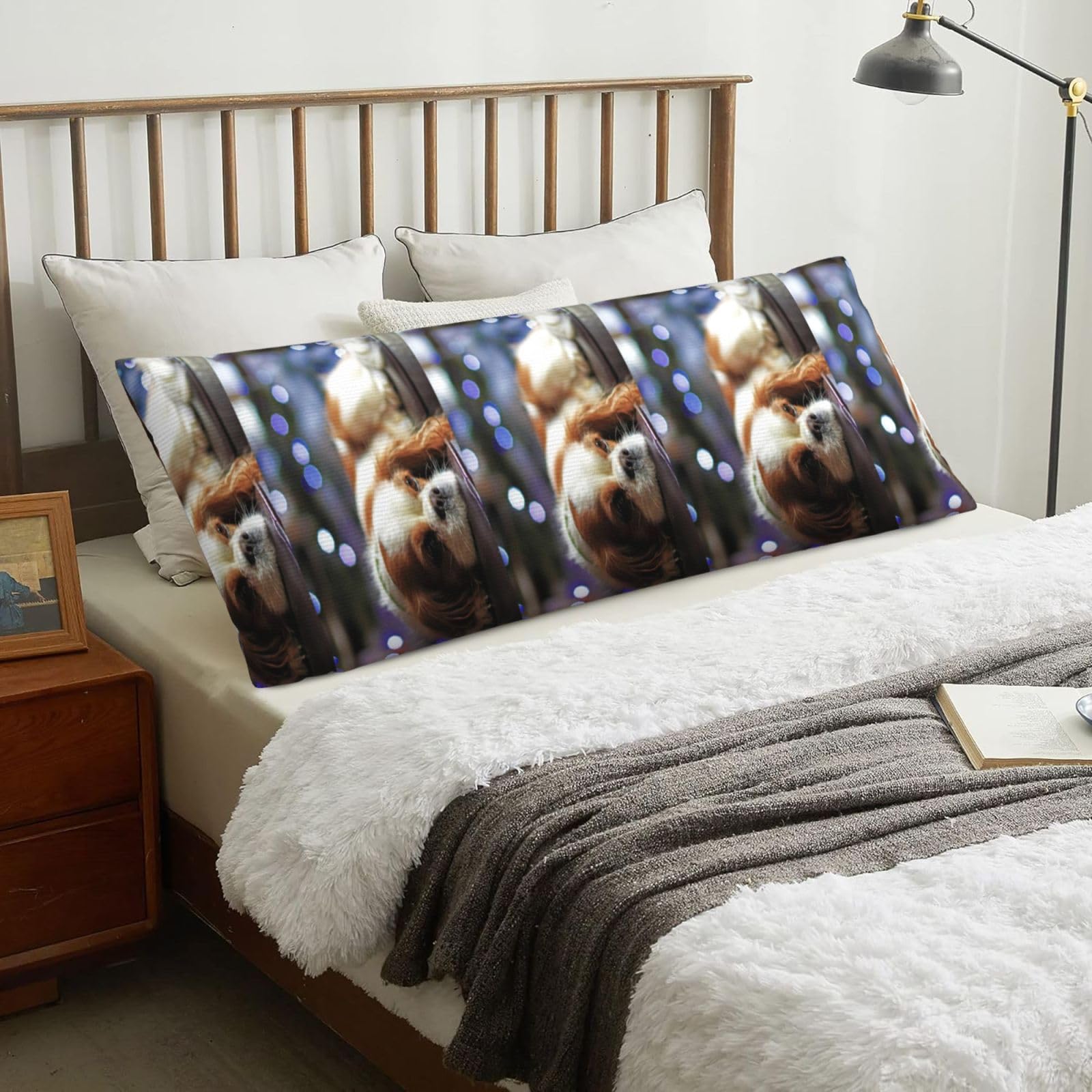 Cavalier King Charles Spaniel Small Spaniel, Body Pillow Cover with Zipper,Long Body Pillowcase 20 x 60 in