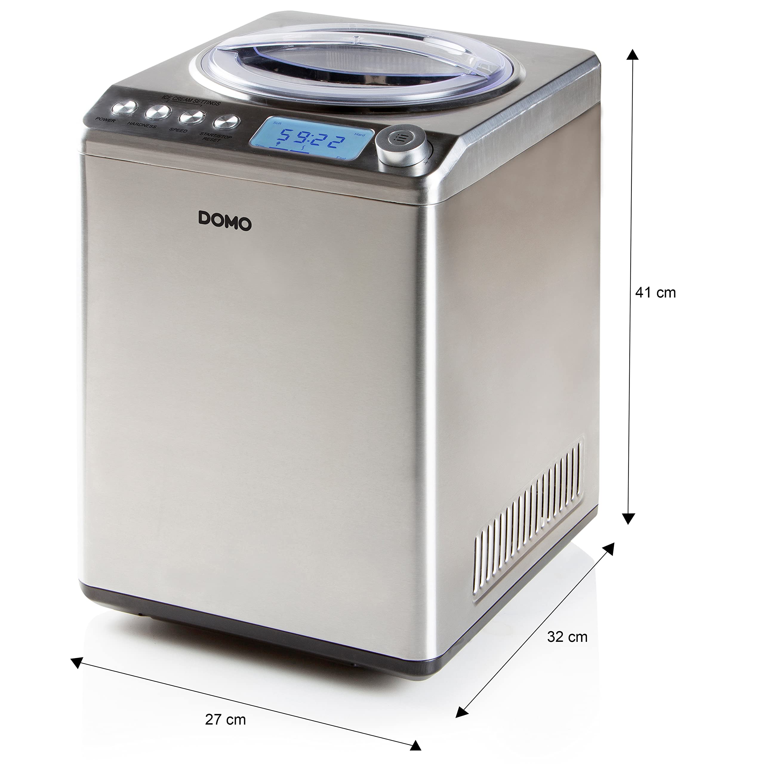 DOMO DO9232I - Heladera con compresor 'PRO' - 3 programas - Heladera compacta - 2,5 L - Acero inoxidable