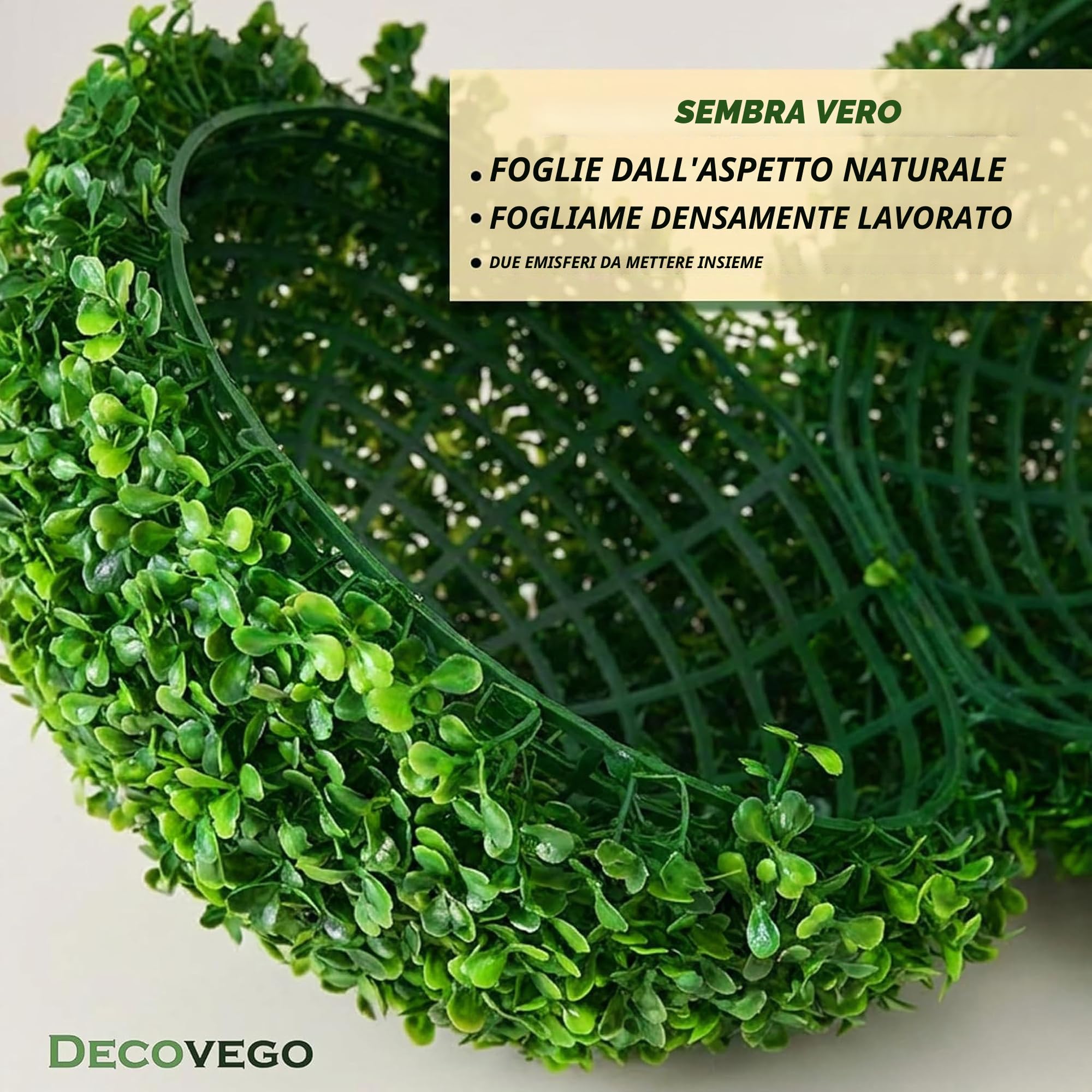 Decovego Bosso Pianta Decorativo 35 cm Palla di Bosso Artificiale Piante Artificiali Pianta Artificiale