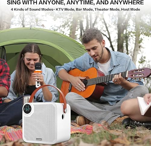 Miniatura 7 de BONAOK Karaoke Machine for Adults  Kids with 2 Wireless Microphones Portable Bluetooth Speaker Rechargeable PA System Supports TVUSBAUXSmartphones