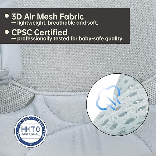 Miniatura 6 de Portabebés para recién nacidos a niños pequeños, ajustable, ultrasuave y ligero, portabebés ergonómico con soporte para la cabeza, equipo de viaje