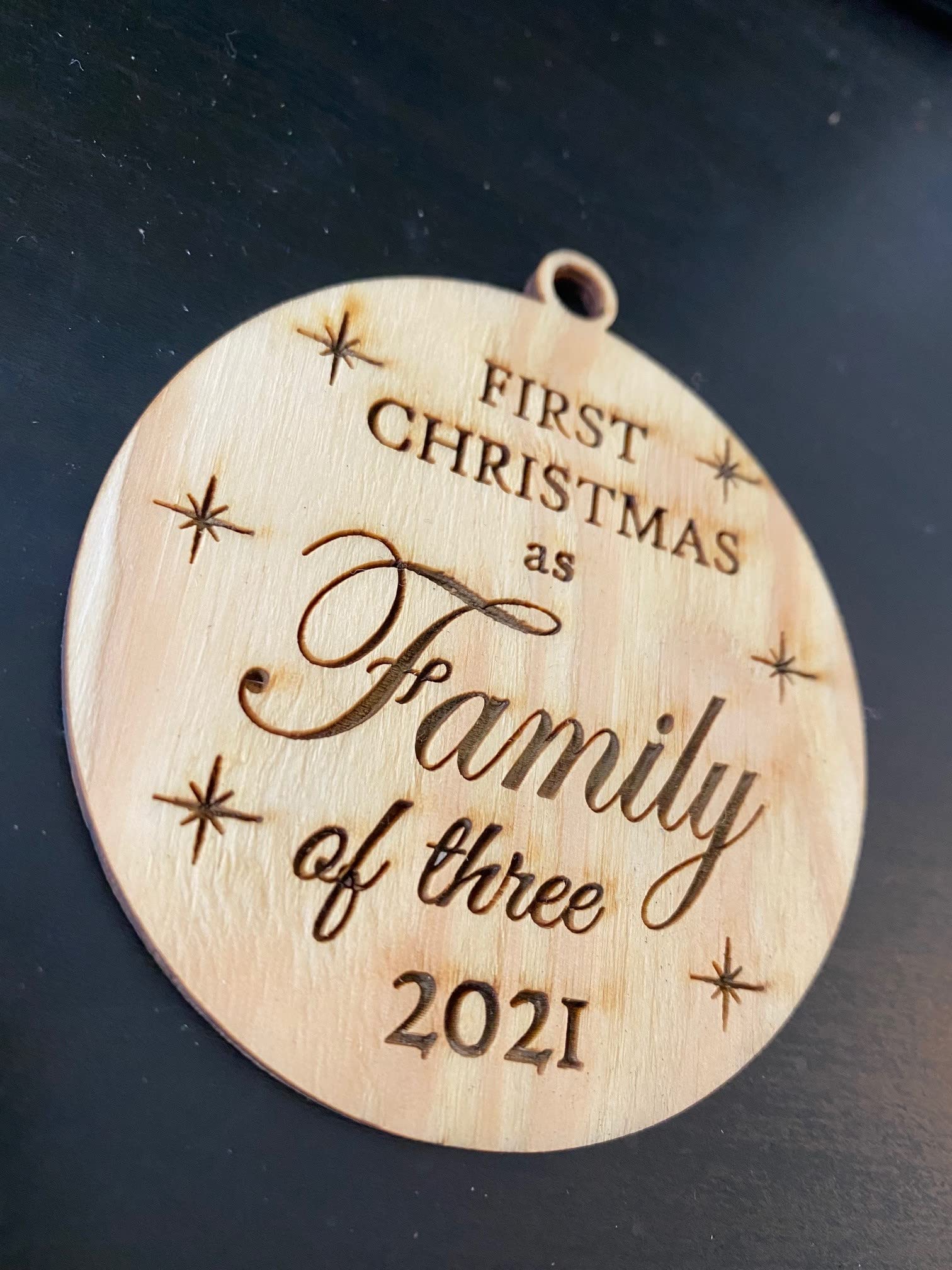 Decorazione per albero di Natale con incisione First