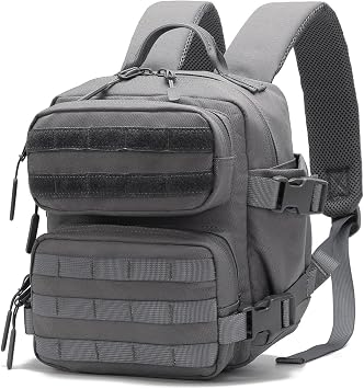 9L Mini Tactical Backpack Small Gym Bag Fitness Portable Backpack With Molle System For Hiking, Camping, Traveling, Daily Use Gray