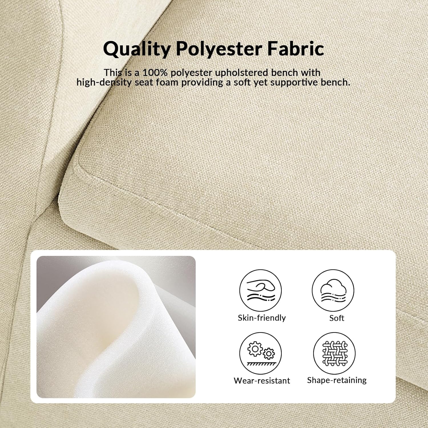 EcoHarbor Modern Storage Ottoman Bedroom Bench, End of Bed Bench with Throw Pillows and Arms, Footrest Stool for Living, Dining Room, Entryway and Hallway(Beige 59.4inch)