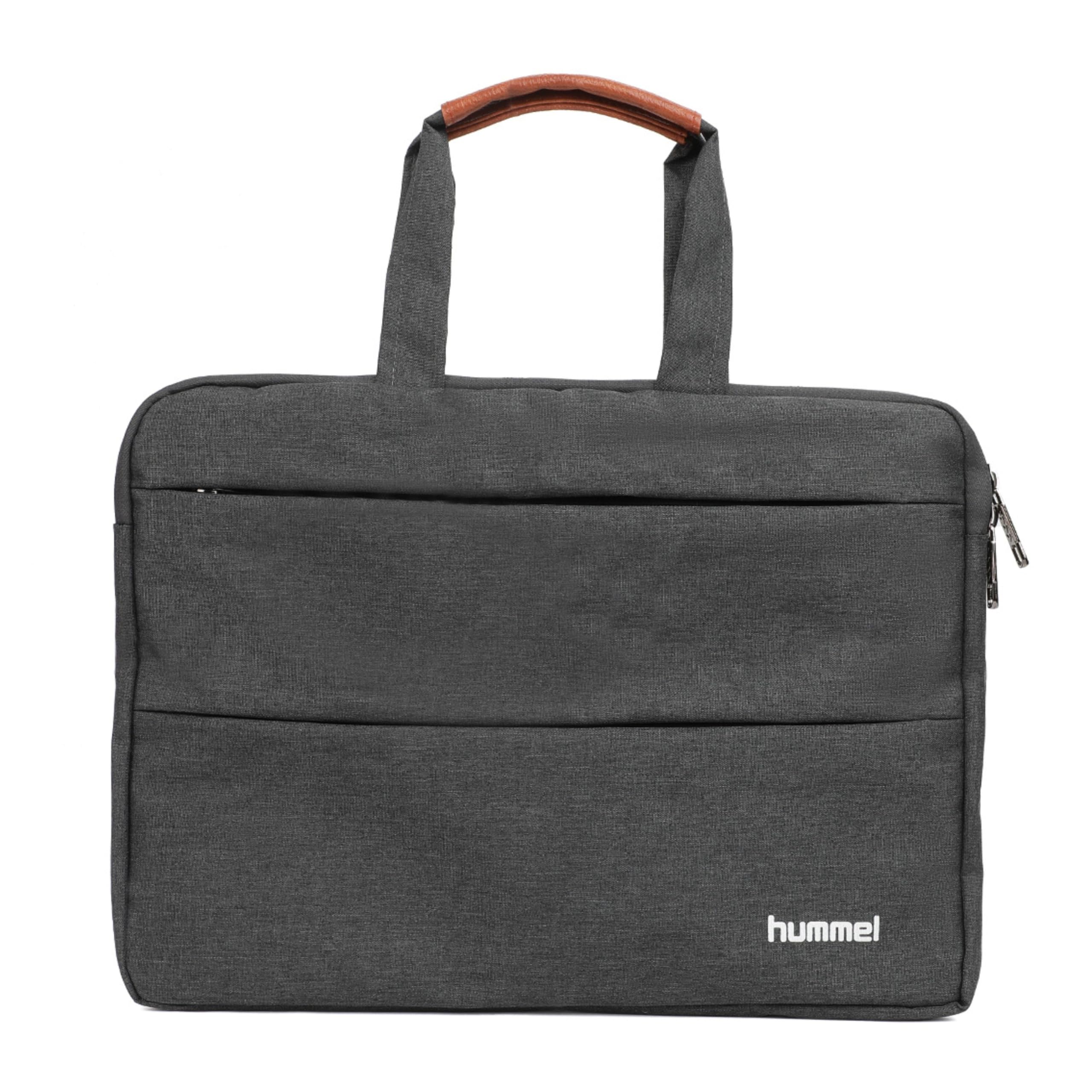 hummel Funda para portátil con asa, funda para laptop para hombres y mujeres, se adapta hasta 15.6 pulgadas, funda delgada y ligera para laptop y portátil con bolsillos, color gris