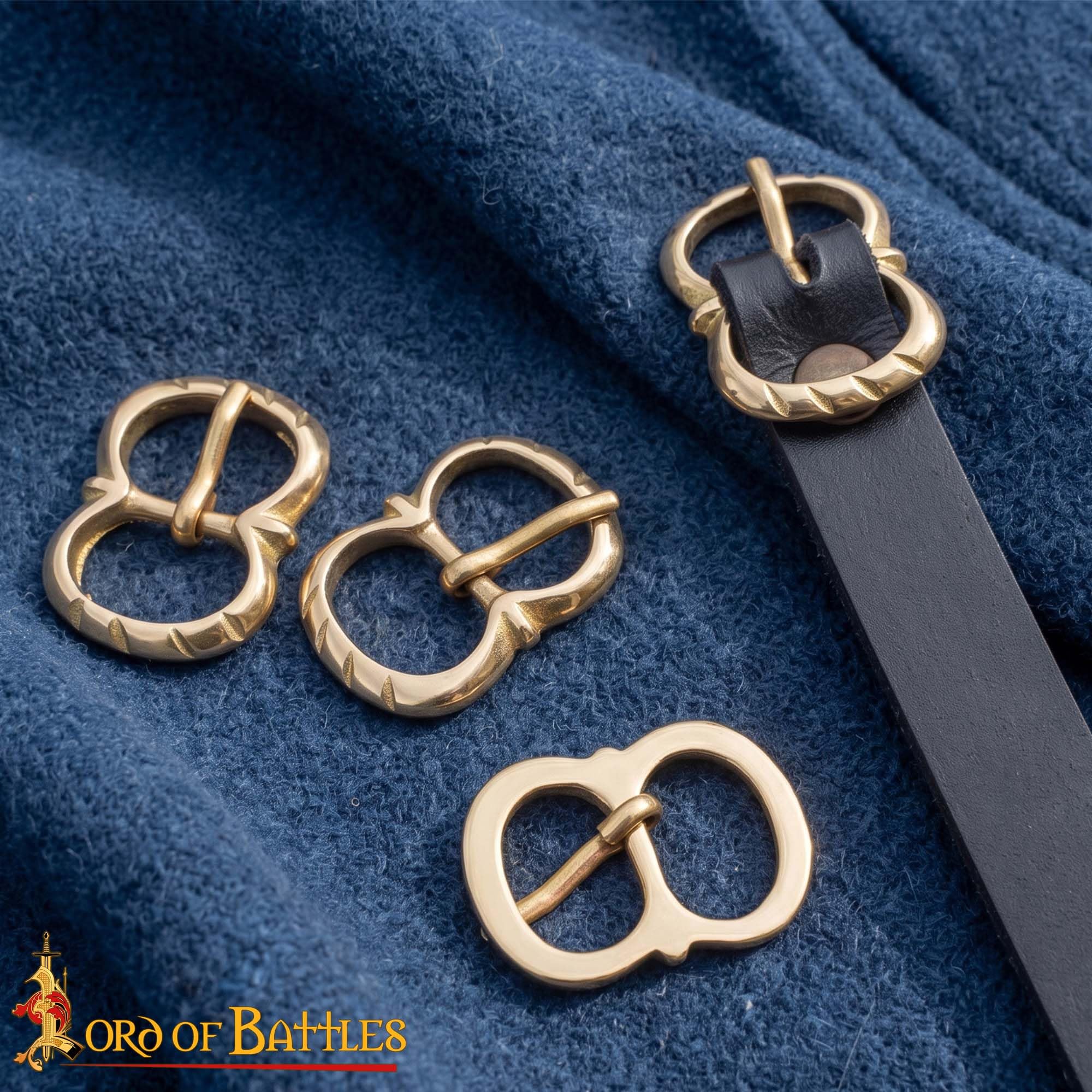 Lord of Battles Fibbie per cinture in ottone massiccio, fibbia medievale storica per cinture in pelle, borse e artigianato in pelle fai da te